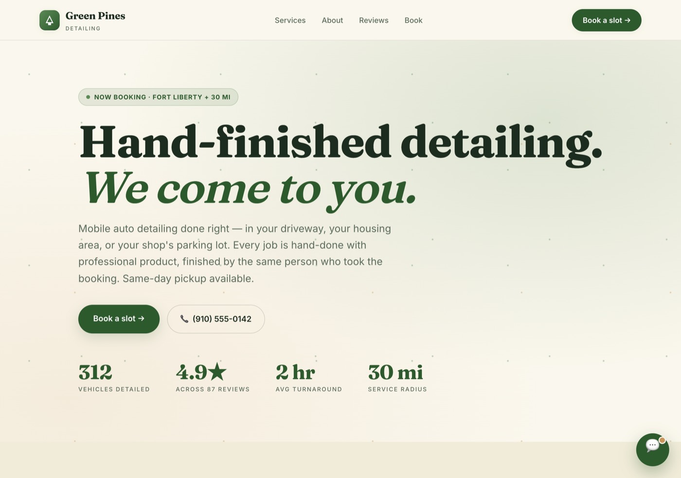 Green Pines Detailing site